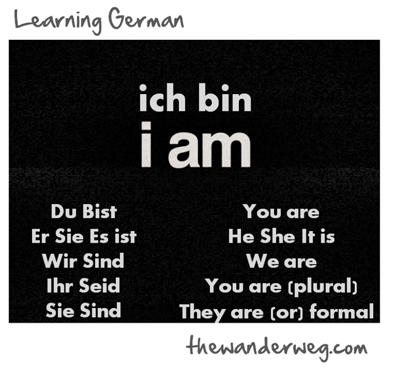 Ich Bin I AM Learning German Conjugating Present Tense Sein