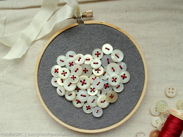 Vintage Button Heart via homework | carolynshomework.com