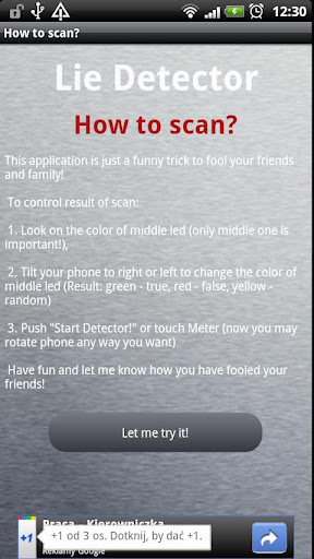 Lie Detector PRANK Android app Screenshot 2