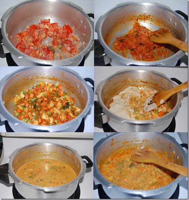 Mixed vegetable kurma process