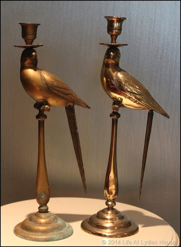 brass parrot candlesticks somparison