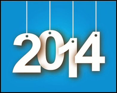 2014-Year-Tags-on-Blue-Background-Vector-Illustration