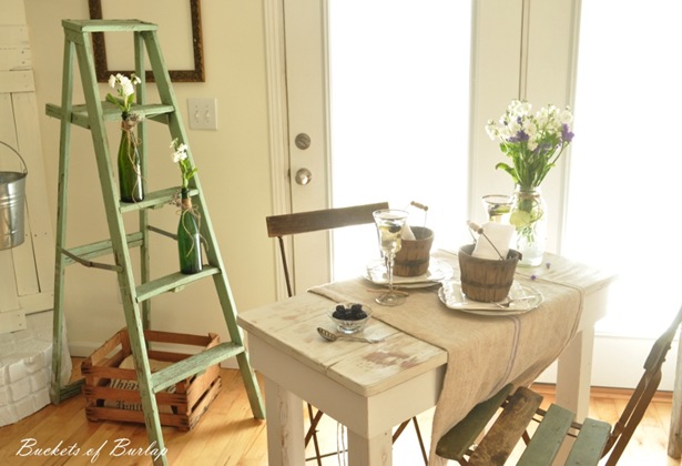 vintage green ladder