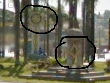 Simbolos illuminats na entrada de itatiba marcado o simbolo