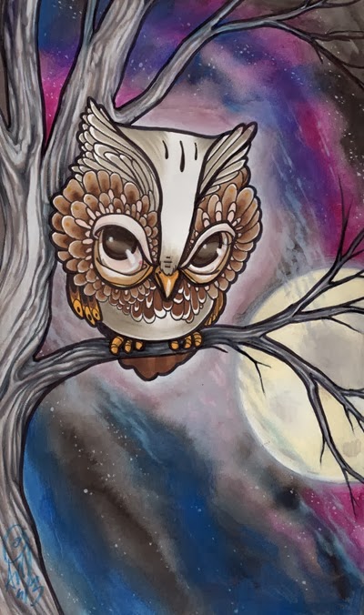 nightowl anji marth watercolorandpencil
