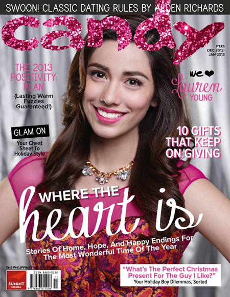 Lauren Young on Candy Dec-Jan 2013 cover