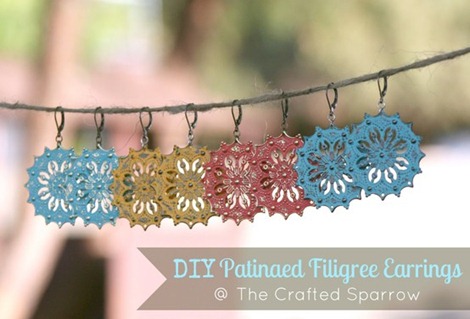 The Crafted Sparrow Patinaed Filigree Earrings
