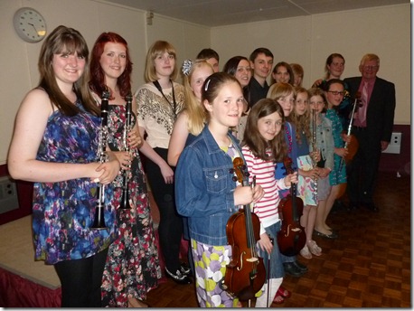 South Cheshire Young Musicians with founder David Ketley on far right