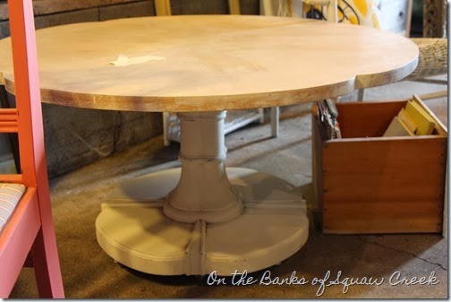 beachy whitewashed table