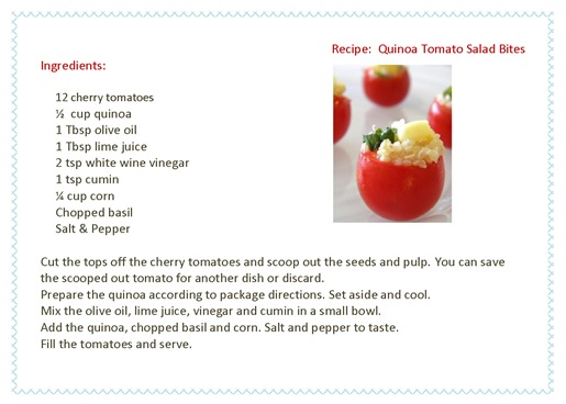 Recipe Card Quinoa Tomato Bites