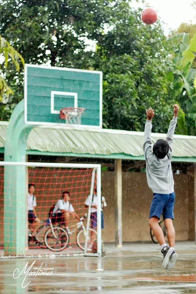 Playing Basketball in Rain and do