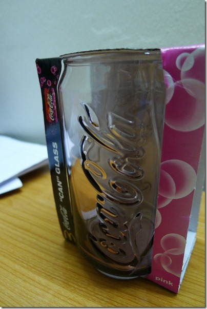 cola can glass - pink