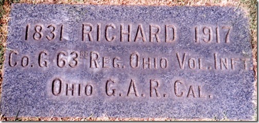 Richard Engle's Grave Marker