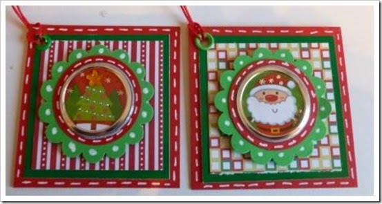 Bright Christmas Tags, Scallop Punch Tags