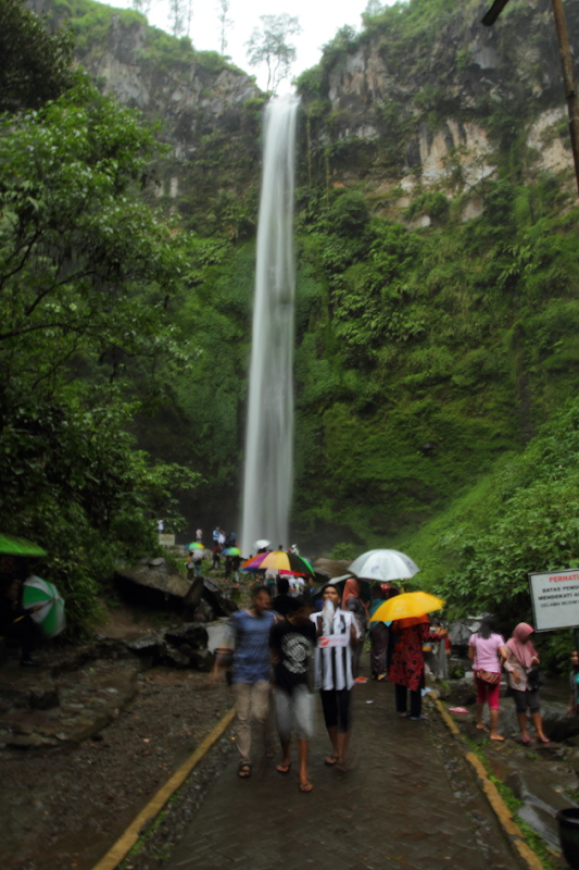 The tall and majestic Cando Ramon Waterfall near Batu, Indonesia