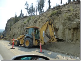 Sept 4, 2012: cause of jam - clearing road of debris from a landslide