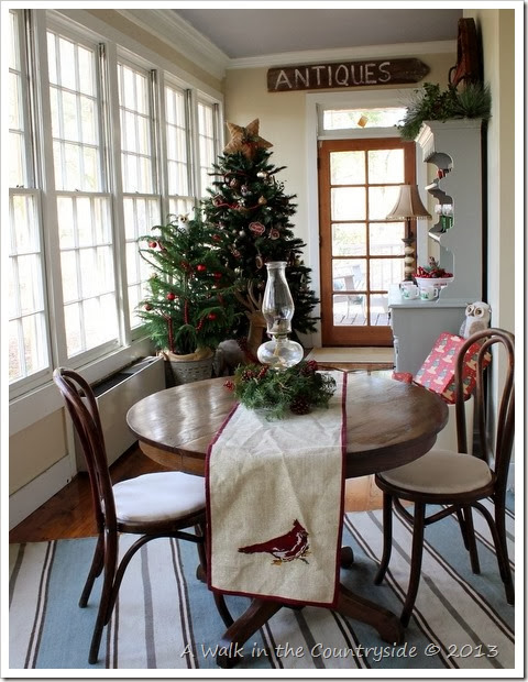 woodland christmas in the sunroom