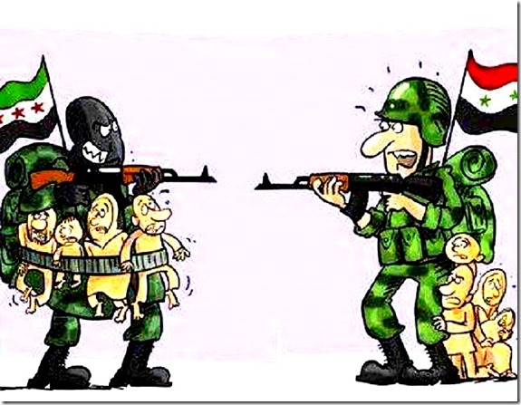 FSA evil - Assad evil toon