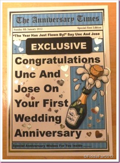 first Anniversary card