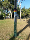 Geoffrey Bay Aboriginal Flag Art Post