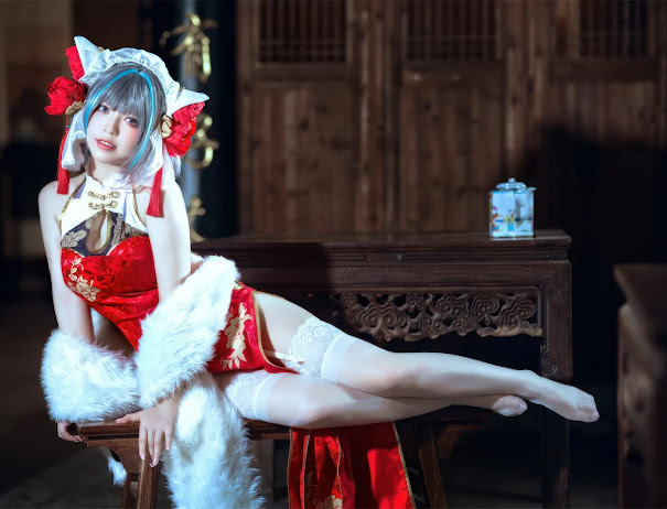 Coser@半半子 柴郡中华娘旗袍