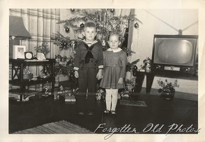 Steven and Julieann 1953 Christmas Pequot Lakes