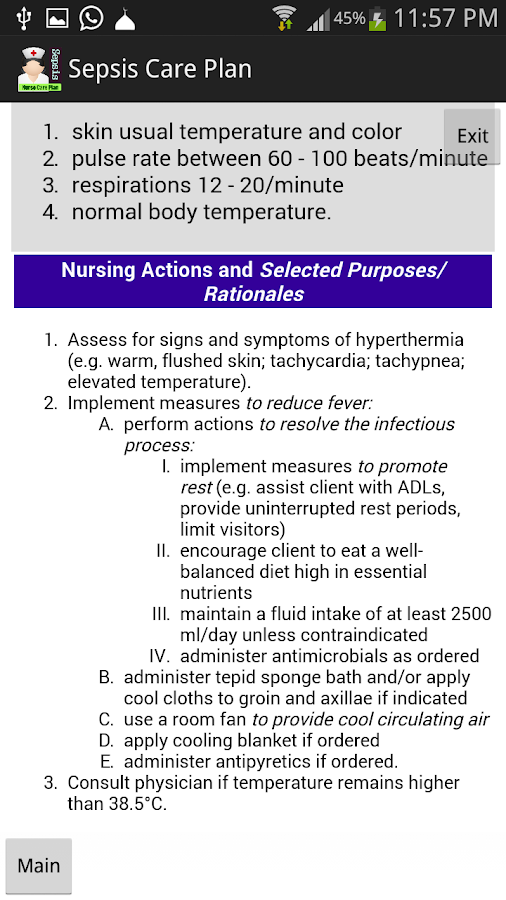 Nurse Care Plan Sepsis APK by Hamza Aradi Details