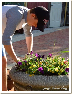 ryan planting flower pots