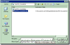 Open Project from SourceSafe in VS 2005