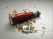c0 broken ketchup bottle