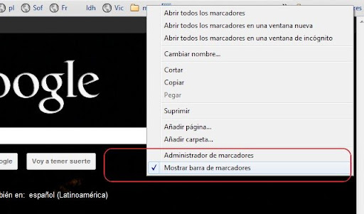 Marcadores en Chrome
