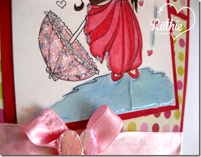 Lucy Sunshine Stamps - Emily Showers Of Love - Latinas Arts and Crafts - Ruthie Lopez DT - Valentine´s Day Card - 4
