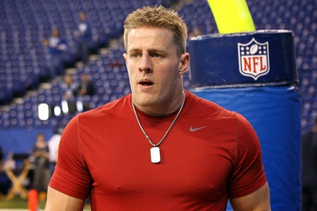 Dec 15, 2013; Indianapolis, IN, USA; Houston Texans defensive end J.J. Watt (99) warms up before the game against the Indianapolis Colts at Lucas Oil Stadium. Mandatory Credit: Pat Lovell-USA TODAY Sports