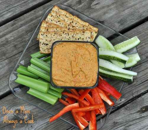 Roasted Red Pepper, Tomatillo and Cilantro Hummus 2