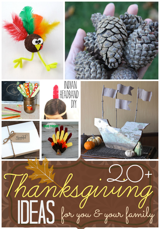 Over 20 Thanksgiving Ideas for you & your family at GingerSnapCrafts.com #Thansgiving #DIY #craft 