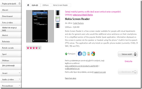 Nokia screen reader pentru nevazatori