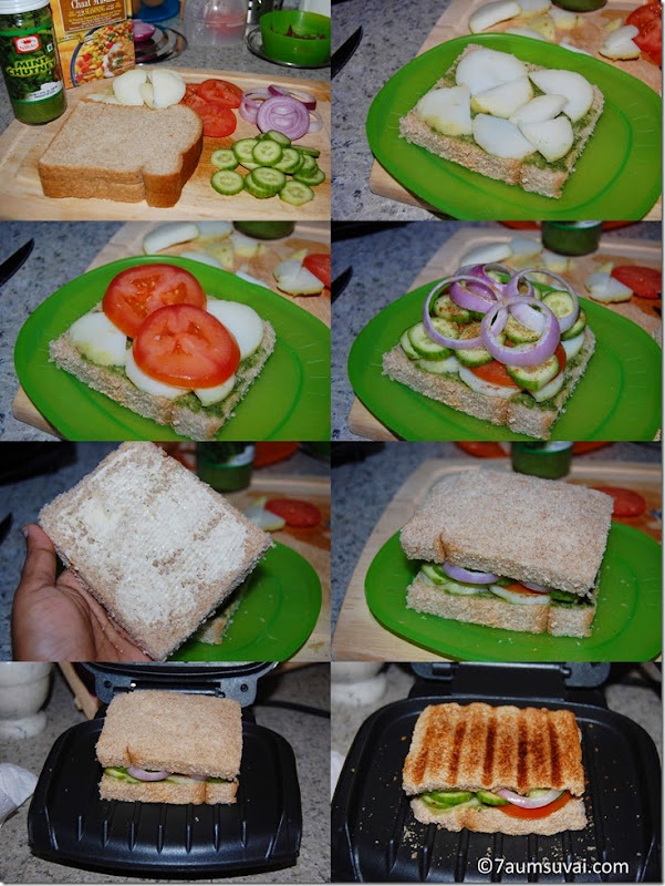 Grilled bombay sandwich process