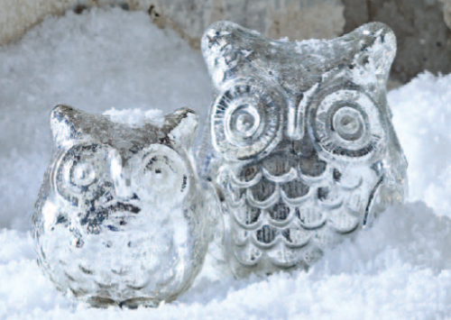 Holiday Mercury Glass Owl Ornaments