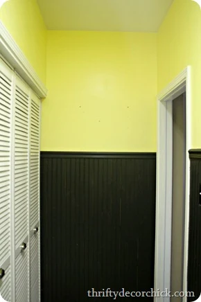 yellow and black mud room