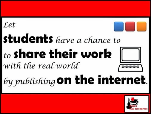 Let students have a chance to share their work with real world by publishing on the internet.  Tips from Raki's Rad Resources.