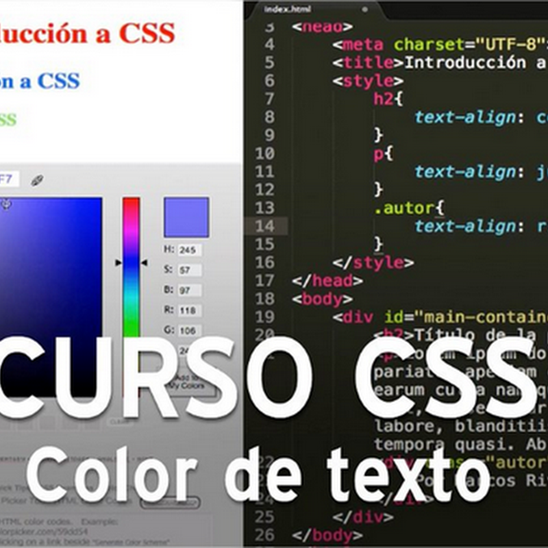 Curso CSS, como usar colores de texto