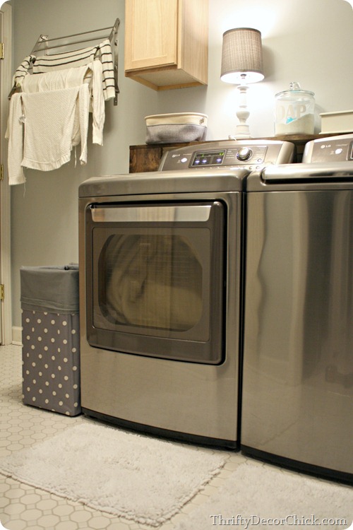 light gray and white laundry