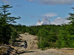 We could even ride some parts of the 4x4 track on the Chilean side.  Always with a view of Fitz Roy.