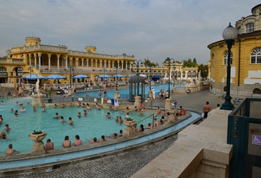 view from the terrace  at the Szechenyi Baths