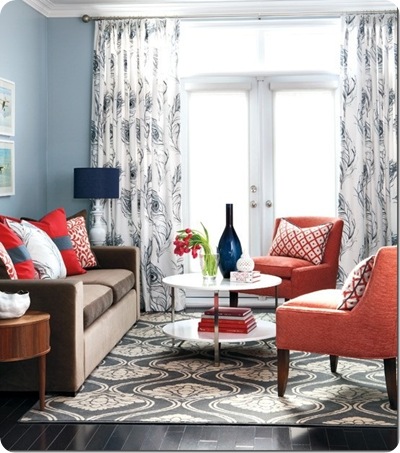 red white and blue family room
