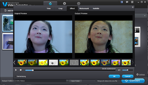 Wondershare Video Editor - los mejores filtros de video 