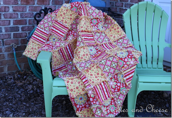Rag Quilt Yellow and Red 064