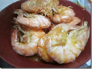 shrimps in garlic sauce, 240baon