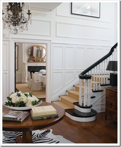staircase with detailed moldings