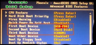 Example: Phoenix Award BIOS setup